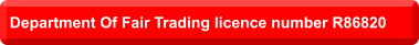 Department Of Fair Trading licence number R86820
